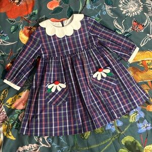 Florence Eiseman Plaid Dress w/ Flower Pockets Size 24 Months
